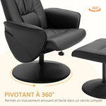 Fauteuil relax avec repose-pied fauteuil de relaxation relaxant pivotant 360° et dossier inclinable pour TV