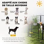 Dog playpen, 6-panel modular and foldable dog enclosure, portable steel with door 80 x 80 grey