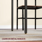 Table de salle à manger avec 2 rabats style industriel, extensible, table à abattant pour 2-4 personnes