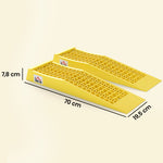 Ensemble de 2 rampes pour voiture véhicule utilitaire rampe de chargement dim. 70L x 19,5l x 7,8H cm PP jaune