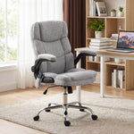 Fauteuil de bureau massant et chauffant, chaise de bureau ergonomique avec hauteur réglable, fonction à bascule, gris