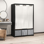 Armoire penderie armoire de rangement avec tringle rideaux 3 niches et 3 tiroirs en tissu amovibles 105 x 48 x 160 cm