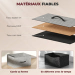 Commode 8 tiroirs en tissu, meuble de rangement avec 4 poches, 2 crochets, structure en acier, 86 x 30 x 94,5 cm, gris