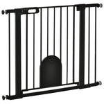 Cancelletto di sicurezza per animali con porta a chiusura automatica e sistema di doppia chiusura, acciaio nero