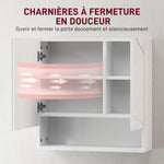 Armoire murale miroir de salle de bain placard de rangement 2 portes 55 x 17 x 55 cm blanc