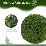 Lot de 2 boules de buis artificielles de 40 cm décoration pour intérieur ou extérieur vert foncé