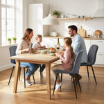 Lot de 4 chaises de salle à manger rembourrées avec dossier haut, pieds en acier et tissu effet velours, gris