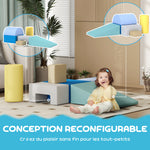 6 blocs de construction en mousse XXL - jeux éducatif - module motricité - certifiés normes EN71-1-2-3 - mousse PU 20D