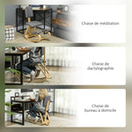 Siège assis genoux, siège ergonomique en bois à bascule avec dossier, chaise à genoux pour bureau à domicile, gris