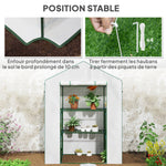 Serre de jardin avec 1 porte, 2 fenêtres et 2 étagères en forme de U pour Légumes Plantes Fleurs Bâche PE 140x73x190 cm