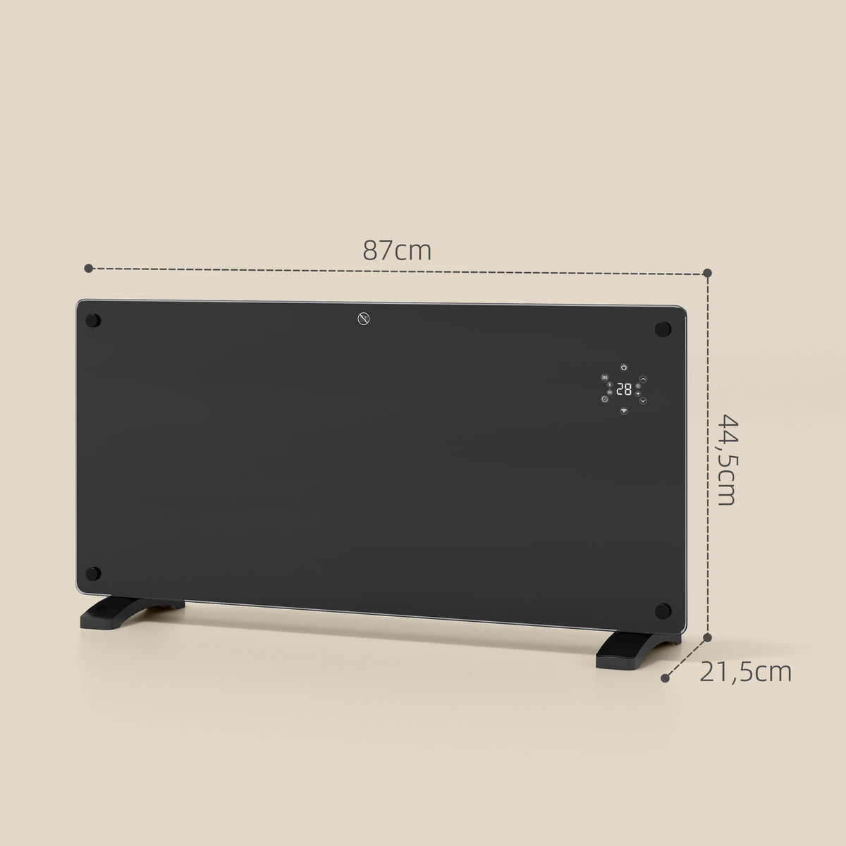 Radiateur électrique au sol ou mural 2000W affichage LED, minuterie 24 heures ou hebdomadaire, thermostat, télécommande