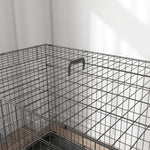 Cage caisse de transport pliante pour chien en acier 2 portes verrouillables 121 x 77 x 82 cm noir