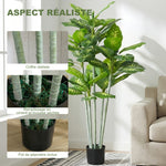 Plante artificielle calathea hauteur 150 cm pot ciment 53 feuilles - intérieur-3