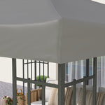 Toile pour tonnelle 3 x 3 m toile de rechange pour tonnelle à 2 niveaux protection UPF30+ trous de drainage gris