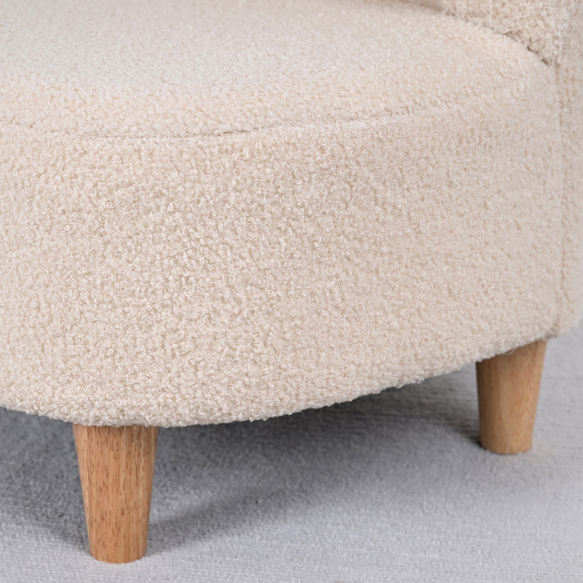Fauteuil enfants canapé pour enfants avec dossier en forme ours, tissu en polaire teddy, 47 x 43 x 53 cm, beige
