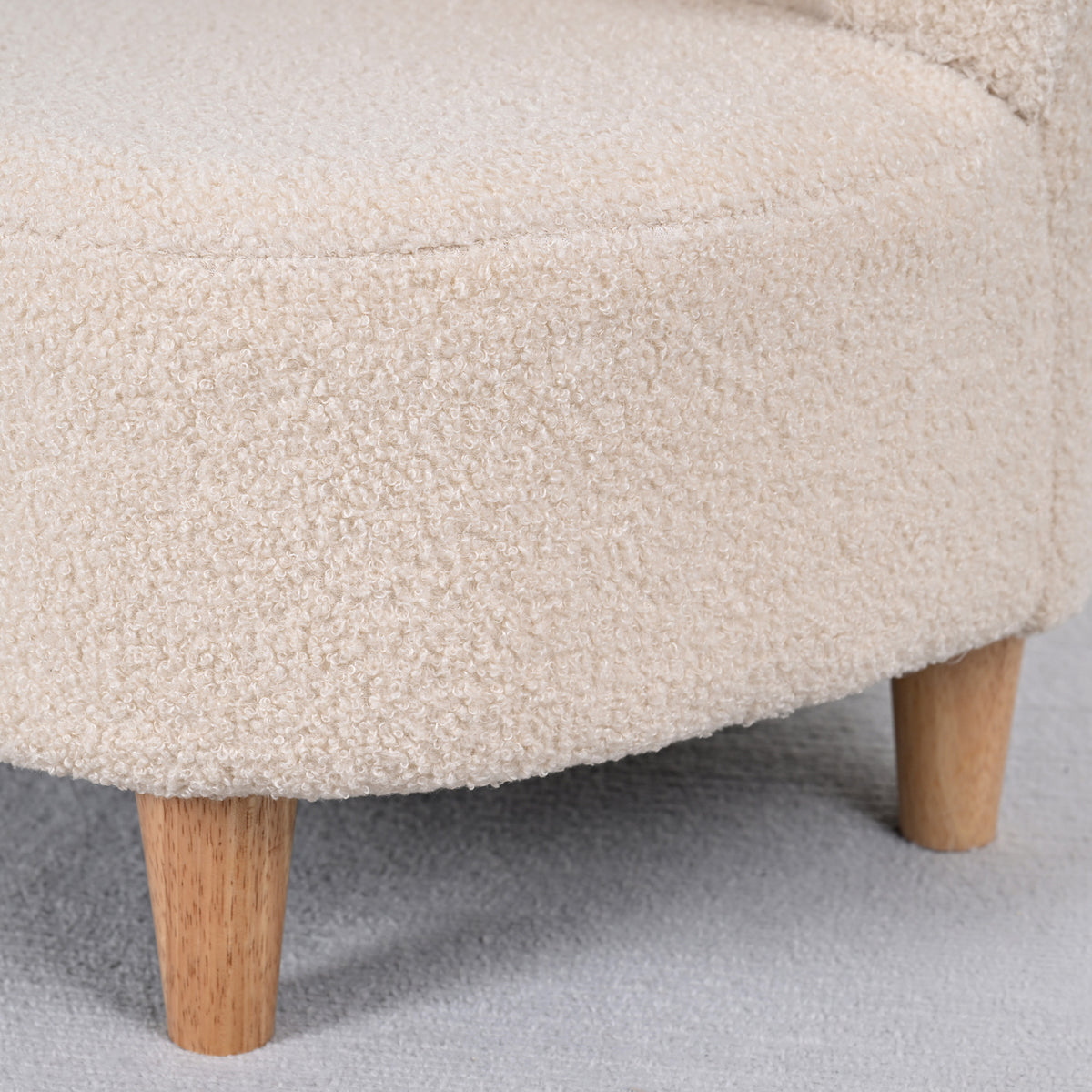 Fauteuil enfants canapé pour enfants avec dossier en forme ours, tissu en polaire teddy, 47 x 43 x 53 cm, beige