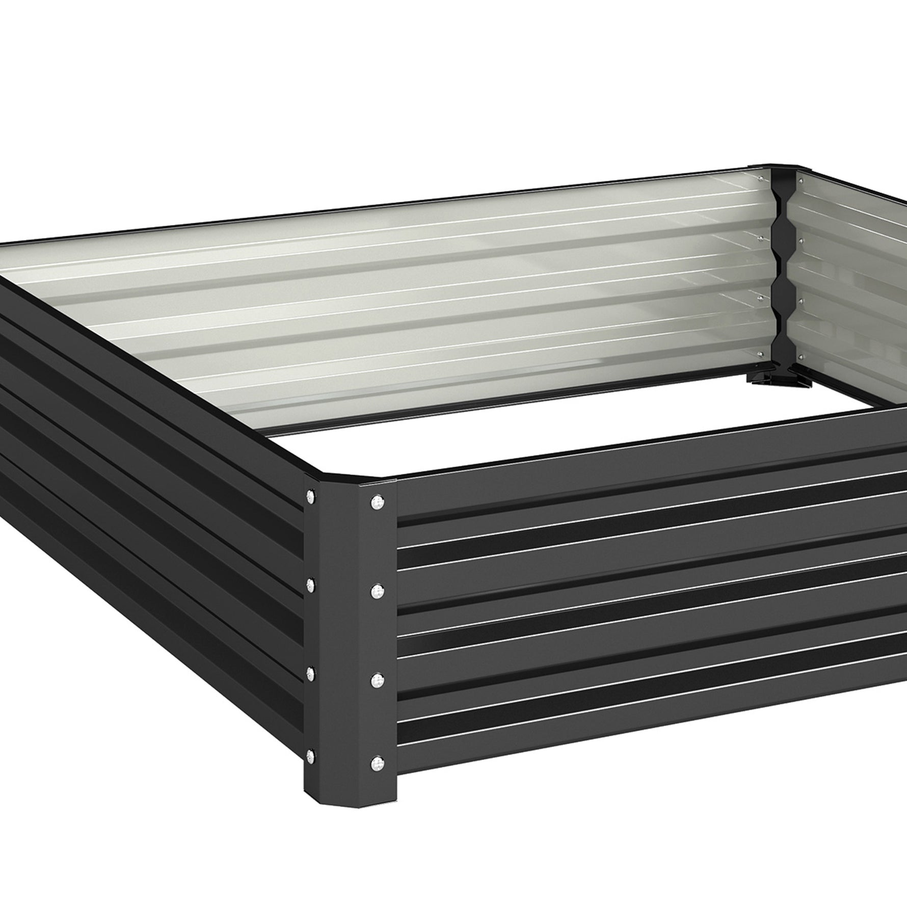 Carré potager de jardin acier galvanisée 120 x 120 x 30 cm gris