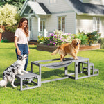 Dog agility training equipment 3-piece solid wood dog agility kit gray
