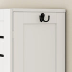 Meuble WC dessus de toilette/machine à laver avec placard à porte double, portes à persiennes, 67x31,5x190cm, blanc