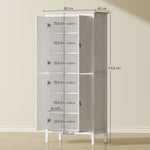 Buffet cuisine, meuble cuisine rangement haut avec LED réglable et détecteur de mouvement, 80 x 40 x 176,5 cm, blanc