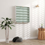 Vitrine pour collection vitrine murale 80 x 9,5 x 83 cm 6 étagères réglables en hauteur 2 portes coulissantes en verre