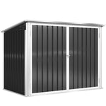 Cache Poubelle Double Abri de Jardin 2 Poubelles de 240L Couvercle Lié par Chaînes Vérins à Gaz 179,5x108x129,5cm Gris