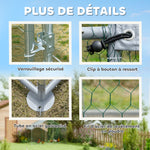 Poulailler, grand poulailler en métal avec couverture imperméable et anti-UV, cage pour 10-15 poules, 3 x 3,4 x 1,9m