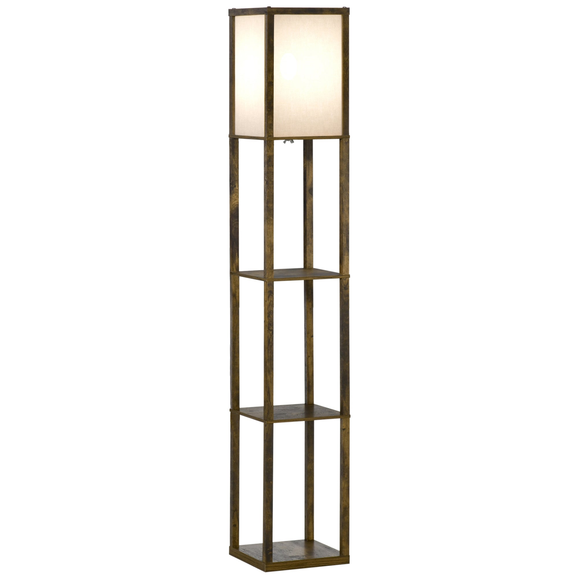 Apala-lanpara apala-lanpara 26L x 26Z x 160A cm 3 apal 4 maila MDF Zuria eta Marroia