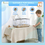 Cage hamster cage rongeur avec tunnel et accessoires inclus fil d'acier 58 x 32 x 31 cm gris