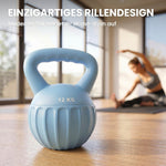 Kettlebell 12 kg, haltère avec poignée Antidérapante, haltère à boule, musculation, entraînement, pour gym, bleu