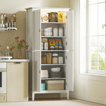 Buffet cuisine, meuble cuisine rangement haut avec LED réglable et détecteur de mouvement, 80 x 40 x 176,5 cm, blanc