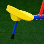Balançoire à bascule pour enfant 3 à 8 ans trébuchet rotatif 360° pied 4 tiges poignée 184 x 76 x 71 cm, multicolore