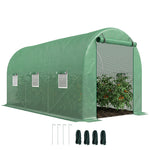 Serre de Jardin Tunnel 8 m² 4L x 2l x 1,9H m Acier galvanisé renforcé diamètre 2,4 cm + PE fenêtres Porte Vert