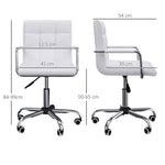 Chaise de bureau fauteuil manager pivotant hauteur réglable revêtement synthétique capitonné blanc