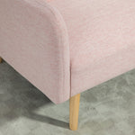 Canapé Convertible 2 Places Design scandinave Dossier inclinable 3 Positions Pieds Bois Tissu Aspect Lin Rose-8