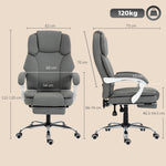 Chaise Bureau Ergonomique, Fauteuil de Bureau Inclinable en Cuir Synthétique Adapté aux Animaux, Hauteur Réglable, Gris