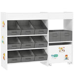 Étagère à jouets pour enfants étagère à livres 11 bacs de rangements en tissu non tissé 105 x 30 x 80 cm blanc