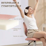 Chaise de Bureau Ergonomique sans Accoudoirs, Fauteuil de Bureau en Maille, Hauteur Réglable, Rose