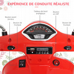 Vespa Scooter Moto électrique Enfants 6 V dim. 102L x 51l x 76H cm Musique MP3 Port USB klaxon Phare feu AR Rouge