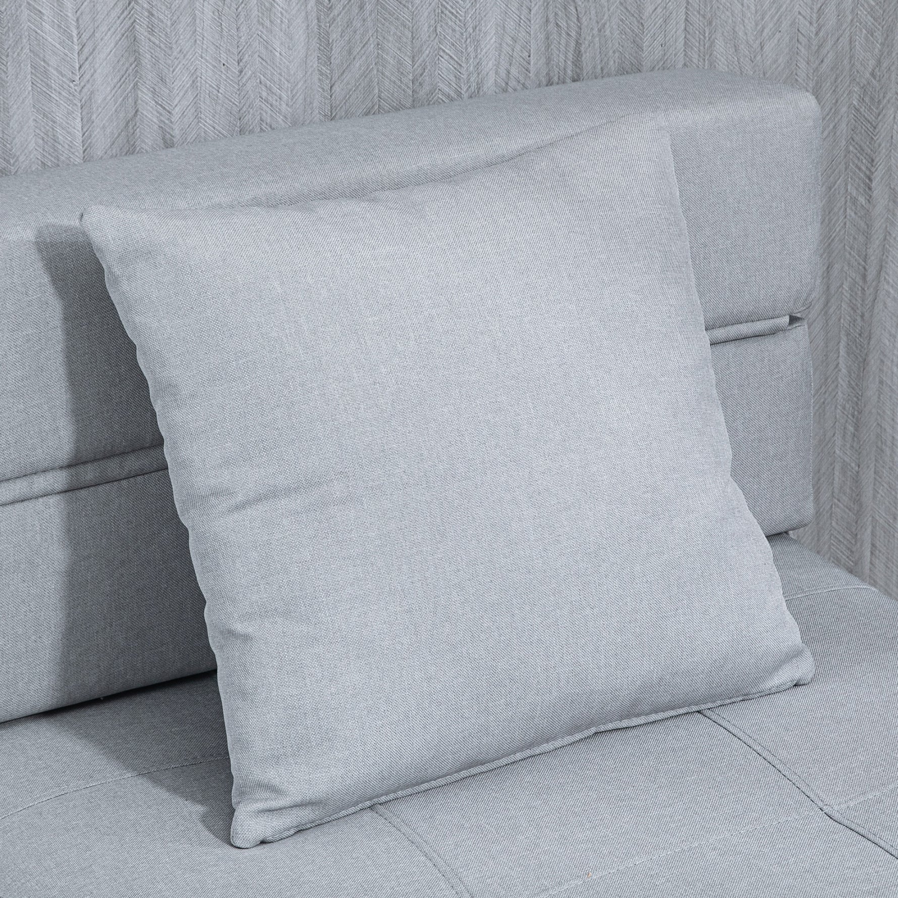 Chauffeuse canapé-lit convertible fauteuil 1 place avec 1 coussin déhoussable, tissu gris clair
