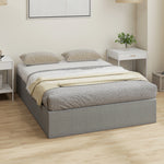 Lit coffre 140 x 190 cm, cadre de lit double rembourré, sommier à lattes en bois, rangement caché, sans bruit, gris