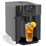 Machine à glaçons avec distributeur d'eau, ice maker, 12kg en 24h, 9 glaçons en 6-10 minutes, 25,2x38,9x36,3cm, noir