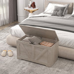 Coffre de rangement, banc de rangement avec couvercle rabattable et charnières de sécurité, 80 x 40 x 45 cm, gris