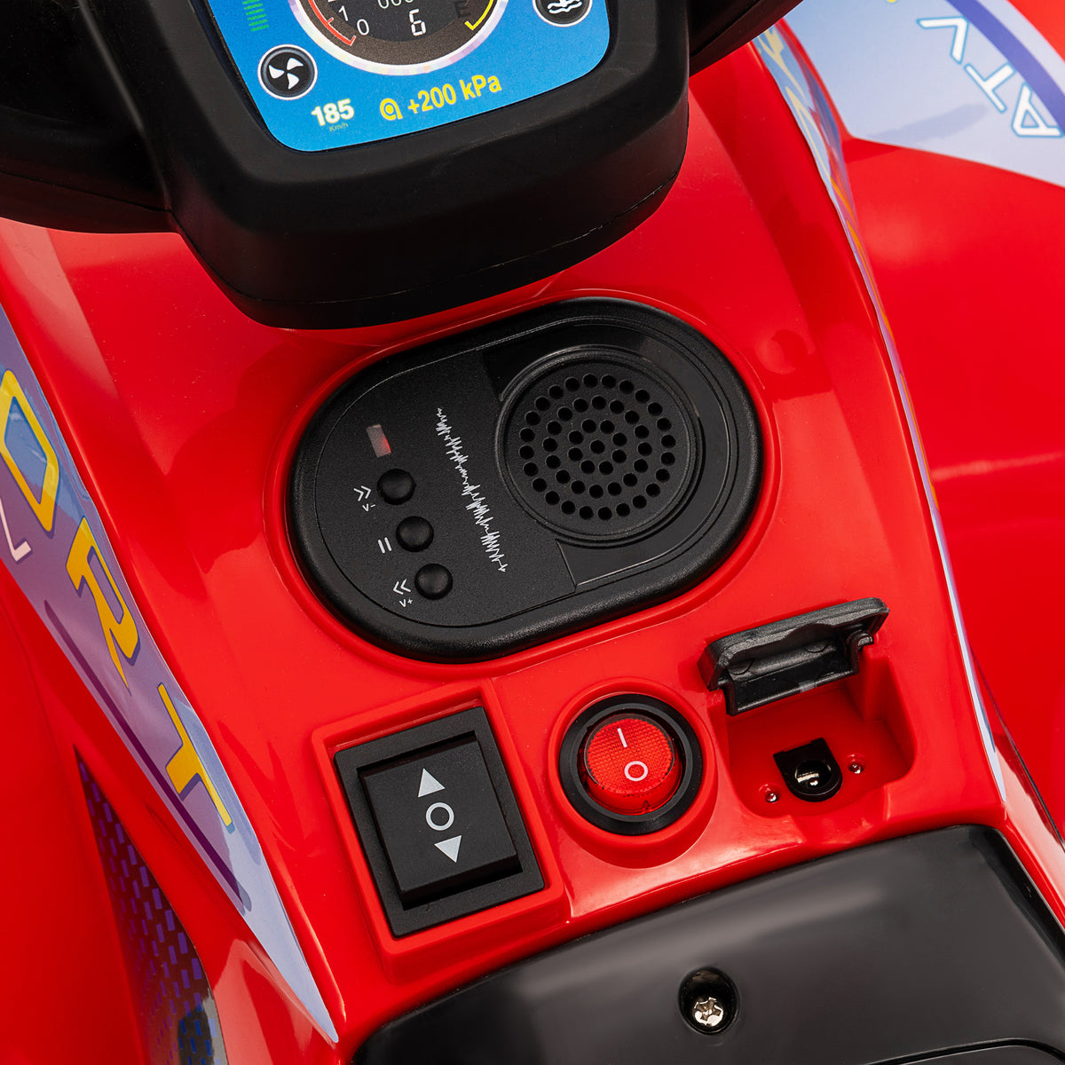 Elektrisches Kinder-Quad 6V Elektroauto für Kinder, Geschwindigkeit 2,5 km/h, für Kinder von 18-36 Monaten, 71 x 40,5 x 45 cm, Rot