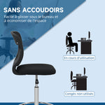 Chaise de bureau ergonomique en maille, chaise de dessin, hauteur et repose-pieds réglable, 59 x 59 x 106-126 cm, noir
