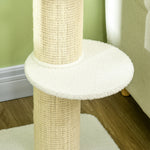 Arbre à chat avec griffoir centre d'activités 2 plateformes coussin crème