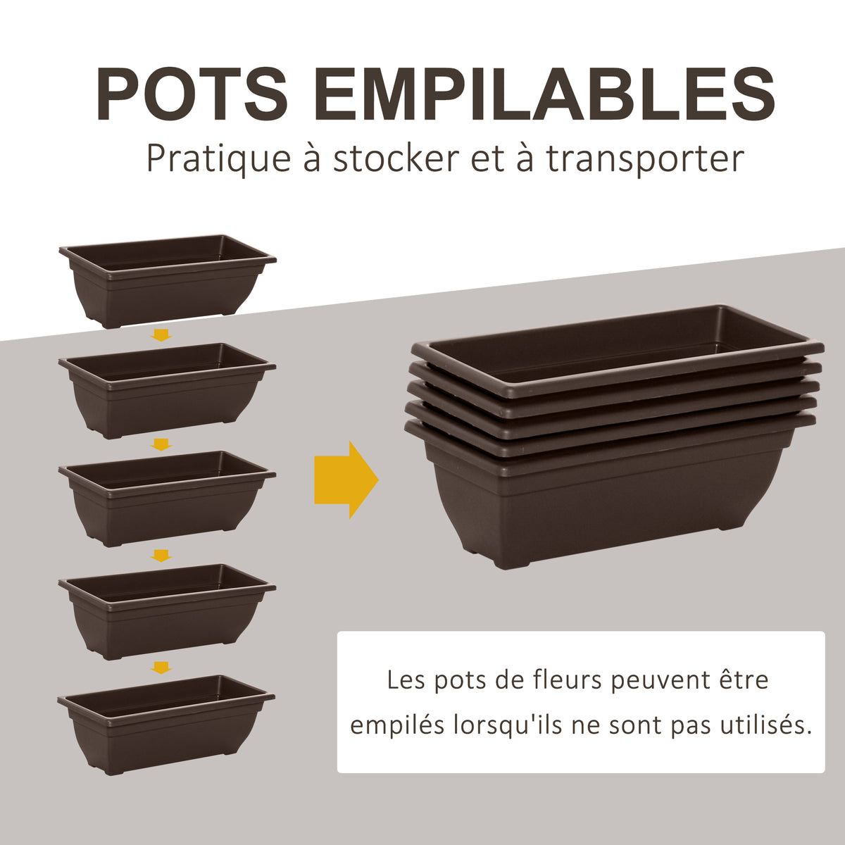 Jardinière surélevée avec étages jardinière verticale avec 5 bacs à fleurs trous de drainage cadre en acier marron