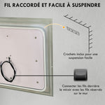 Miroir de salle de bain rectangulaire mural lumineux LED horizontal ou vertical, 100 x 60 cm