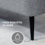 Panca contenitore 2 in 1 in tessuto con gambe in acciaio nero 102 x 40 x 39,5 cm grigia