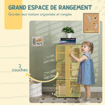 Bibliothèque enfant avec roulettes, rangement livre enfant 3 niveaux pour salle de jeux, chambre d'enfant, vert